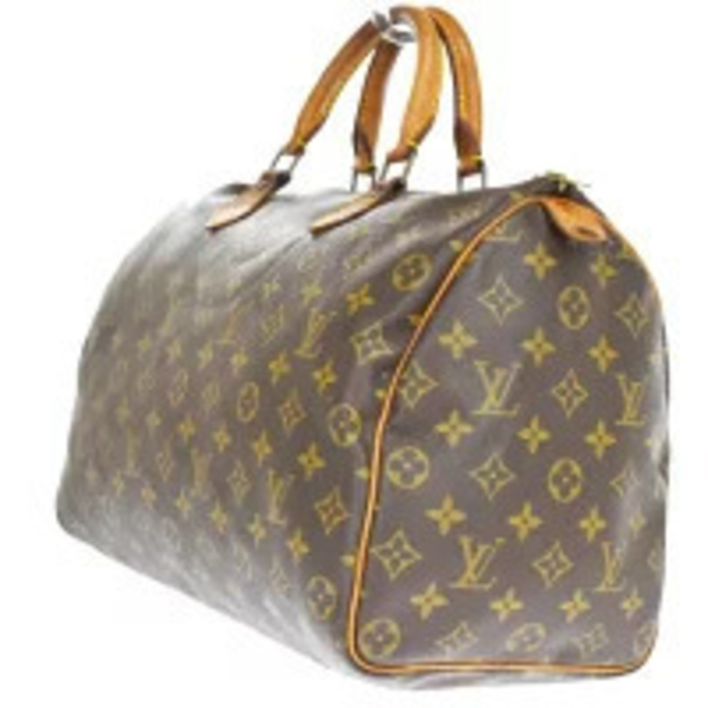 Louis Vuitton Monogram Speedy Leather Handbag Boston Brown